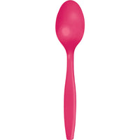 Hot Magenta Pink Plastic Spoons, 24 ct by Creative Converting