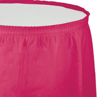 Hot Magenta Plastic Tableskirt, 14' X 29