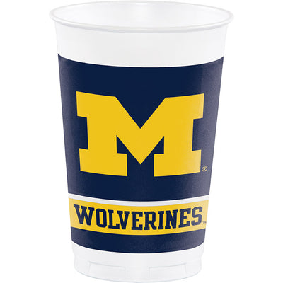 University Of Michigan 20 Oz Plastic Cups, 8 ct