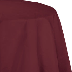 Burgundy Round Polylined TIssue Tablecover, 82" by Creative Converting