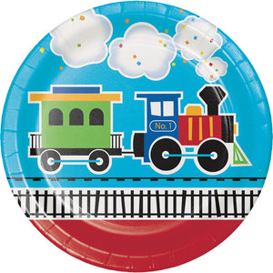 All Aboard Train Paper Plates, 8 ct by Creative Converting