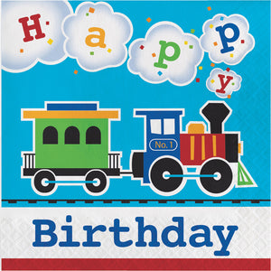 All Aboard Train Birthday Napkins, 16 ct by Creative Converting