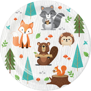 Wild One Woodland Animals Dessert Plates, Pack Of 8 by Creative Converting