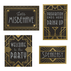 Roaring 20's Wall Signs Decorations Kit, Pack Of 4 by Creative Converting