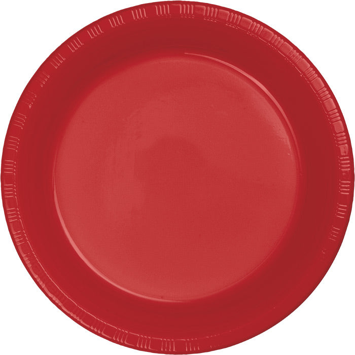 Classic Red Plastic Banquet Plates, 20 ct