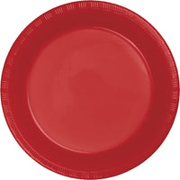 Classic Red Plastic Banquet Plates, 20 ct