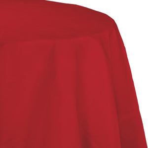 Classic Red Round Polylined TIssue Tablecover, 82" by Creative Converting