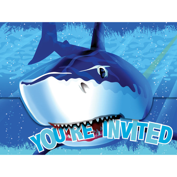 Shark Splash Invitation, Gatefold, 8 ct by Creative Converting