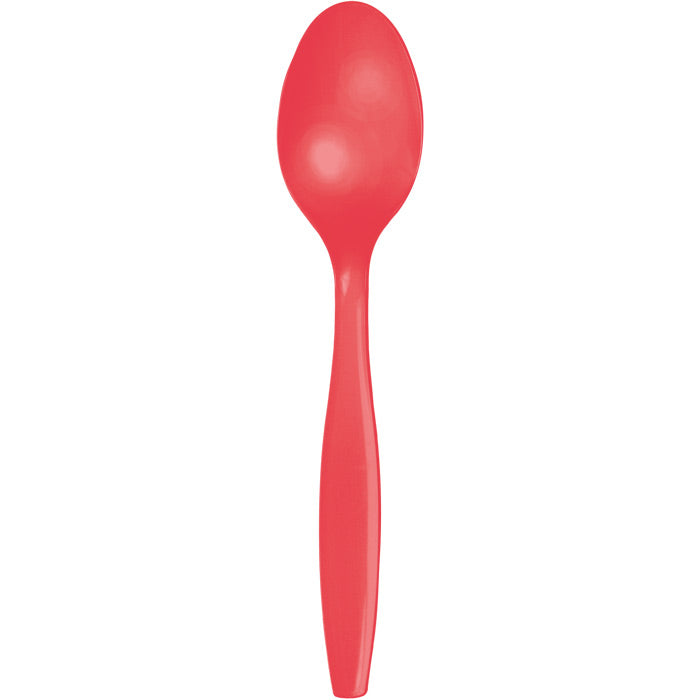 Coral Plastic Spoons, 24 ct by Creative Converting