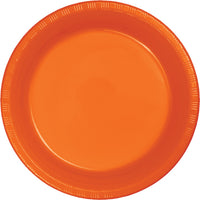 Sunkissed Orange Plastic Banquet Plates, 20 ct