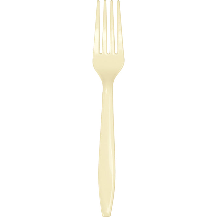 Ivory Plastic Forks, 24 ct by Creative Converting