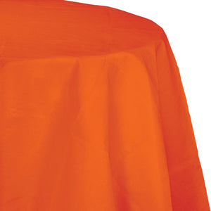 Sunkissed Orange Round Polylined TIssue Tablecover, 82" by Creative Converting