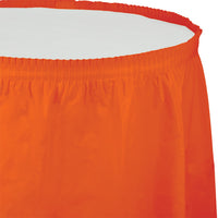 Sunkissed Orange Plastic Tableskirt, 14' X 29