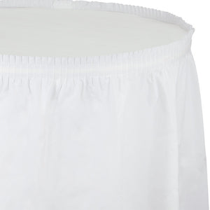 White Plastic Tableskirt, 14' X 29" by Creative Converting