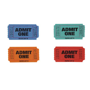 Red/Blue/Orange/Green Admit One Ticket Roll by Creative Converting