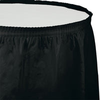 Black Velvet Plastic Tableskirt, 14' X 29