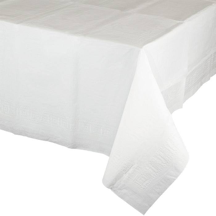 White Tablecover 54"X 108" Polylined Tissue by Creative Converting