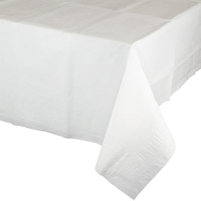 White Tablecover 54"X 108" Polylined Tissue by Creative Converting