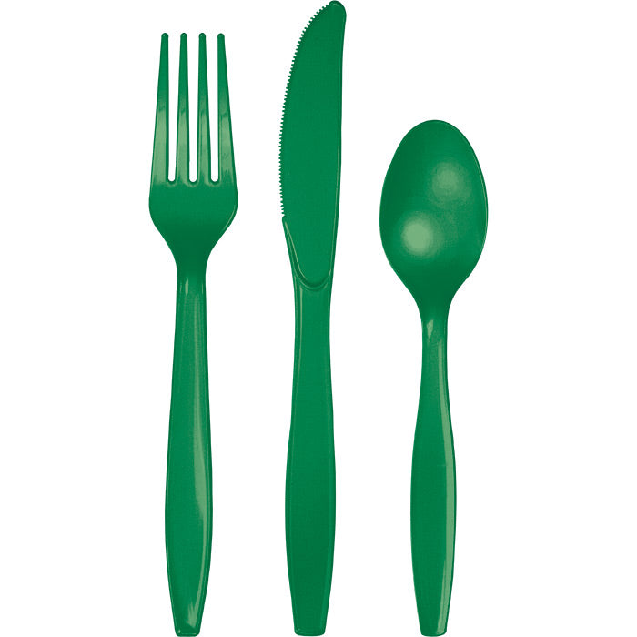 Emerald Green Assorted Plastic Cutlery, 24 ct by Creative Converting