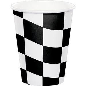 Black & White Check Hot/Cold Paper Cups 9 Oz., 8 ct by Creative Converting