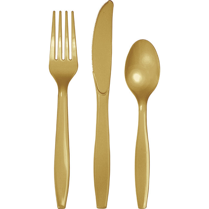 Glittering Gold Assorted Plastic Cutlery, 24 ct by Creative Converting