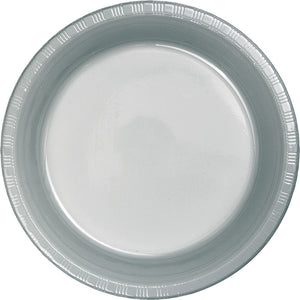 Shimmering Silver Plastic Banquet Plates, 20 ct by Creative Converting