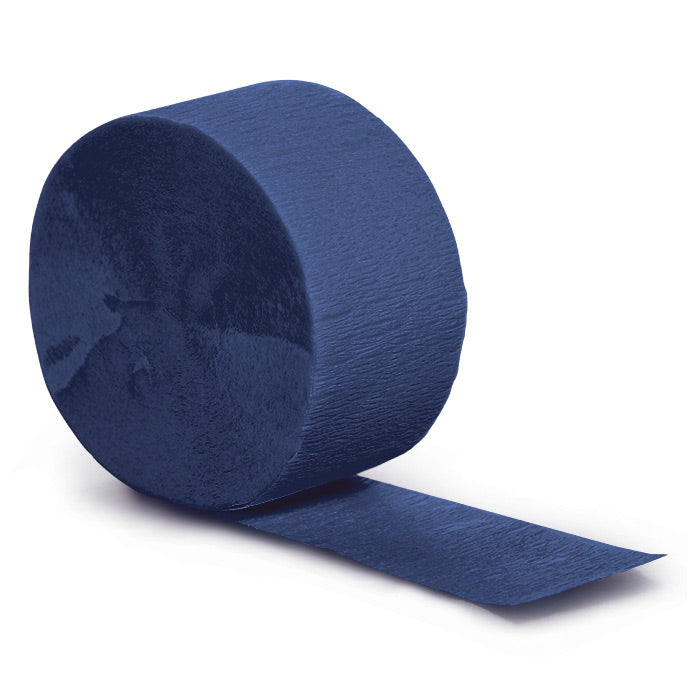 Navy Crepe Streamers 81' by Creative Converting