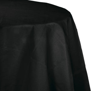 Black Velvet Round Polylined TIssue Tablecover, 82" by Creative Converting