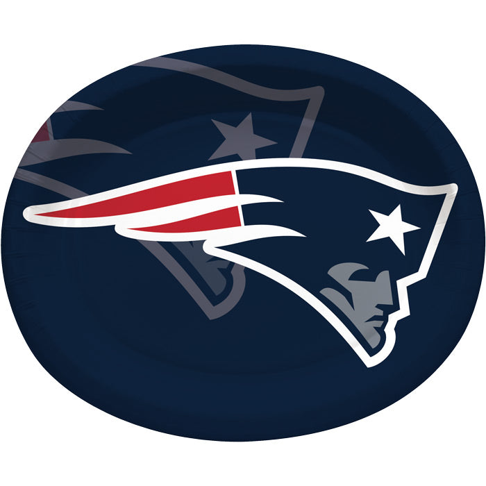 New England Patriots Oval Platter 10" X 12", 8 ct