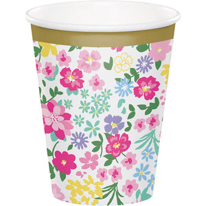 Floral Tea Party Hot/Cold Paper Cups 9 Oz., 8 ct by Creative Converting
