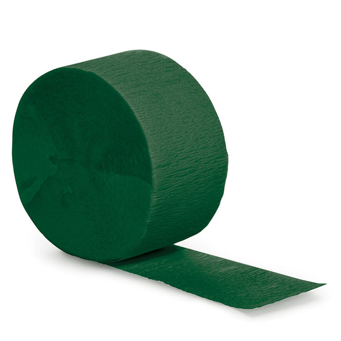 Dark Green Crepe Paper Streamers (Forest Green, 1 Roll)