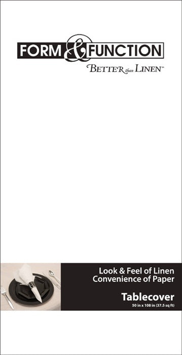 Form & Function - White Paper Tablecover 50" X 108"