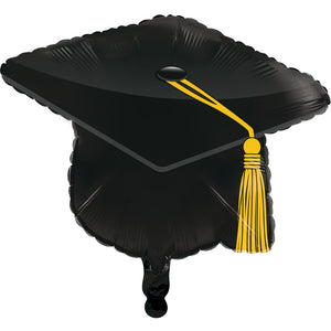Graduation Metallic Balloon,22" Mortarboard Black by Creative Converting