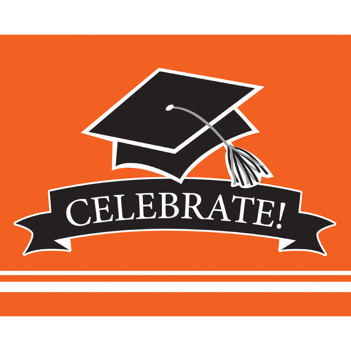 Graduation School Spirit Orange Invitations, 25 ct by Creative Converting