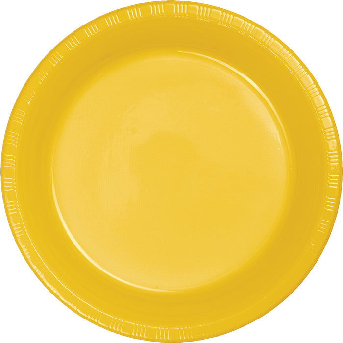 School Bus Yellow Plastic Dessert Plates, 20 ct by Creative Converting