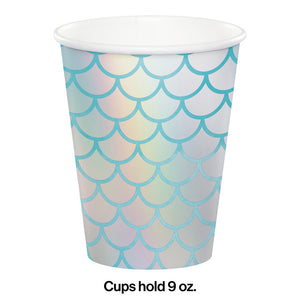 Mermaid Shine Hot/Cold Paper Cups 9 Oz., Foil, 8 ct Party Decoration