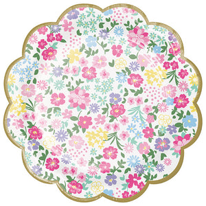 Floral Tea Party Scalloped Plate 7" Assorted Florals, 8 ct Party Supplies
