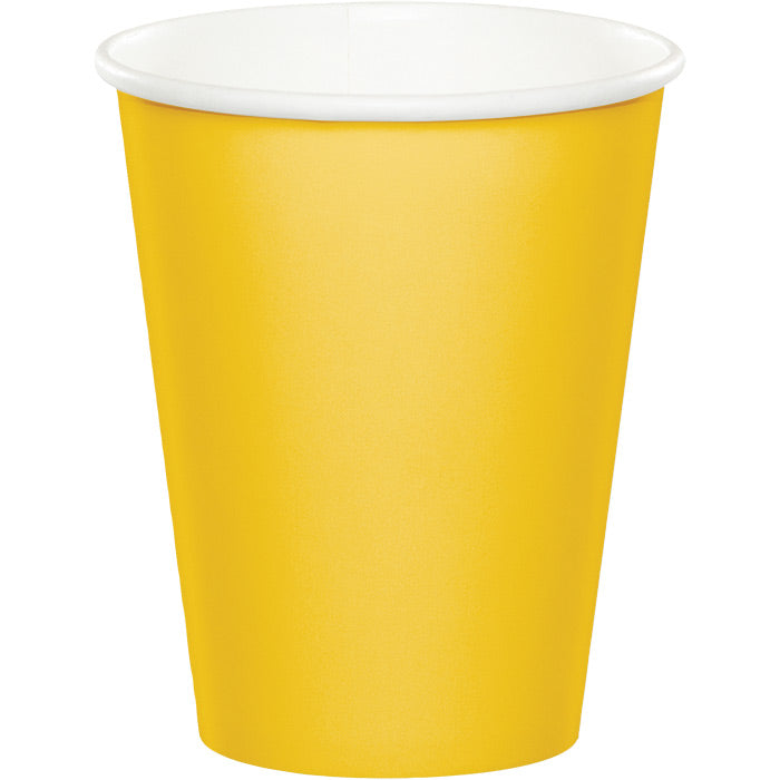 School Bus Yellow Hot/Cold Paper Paper Cups 9 Oz., 24 ct by Creative Converting