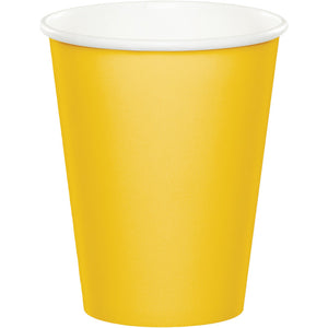 School Bus Yellow Hot/Cold Paper Paper Cups 9 Oz., 24 ct by Creative Converting