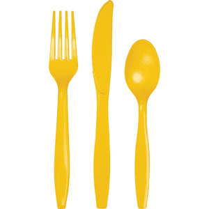 School Bus Yellow Assorted Plastic Cutlery, 24 ct by Creative Converting