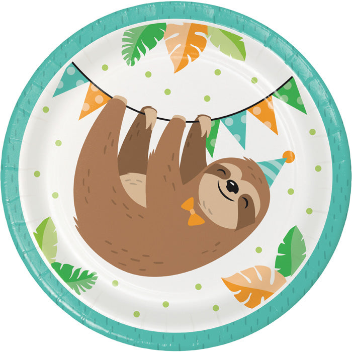 Sloth Party Dessert Plates, Pack Of 8 by Creative Converting