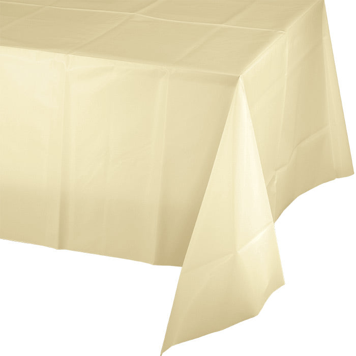 Ivory Tablecover Plastic 54" X 108" by Creative Converting