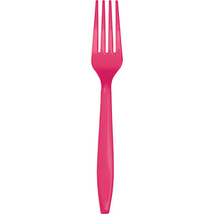 Hot Magenta Pink Plastic Forks, 24 ct by Creative Converting
