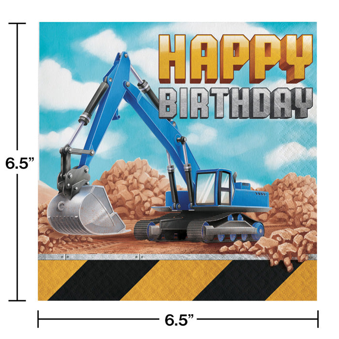 Big Dig Construction Napkins, 16 ct Party Decoration