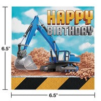 Big Dig Construction Napkins, 16 ct Party Decoration
