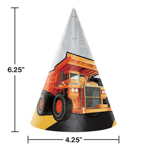 Big Dig Construction Party Hats, 8 ct Party Decoration