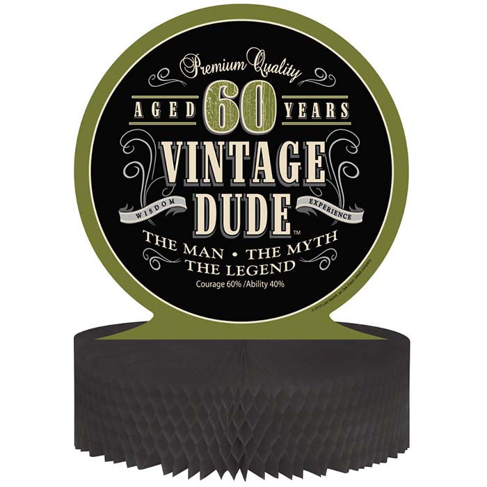 Vintage Dude 60th Birthday Centerpiece by Creative Converting