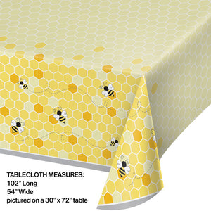 Bumblebee Baby Plastic Tablecover All Over Print, 54" X 102" Party Decoration