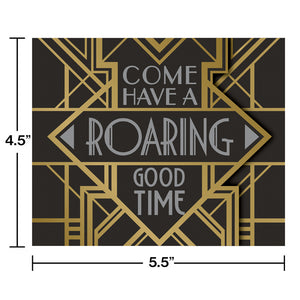 Roaring 20's Invitations, Pack Of 8 Party Decoration