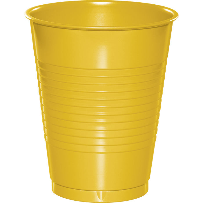 Creative Converting School Bus Plastic Cups, Yellow, 16 oz capacity - 20 count